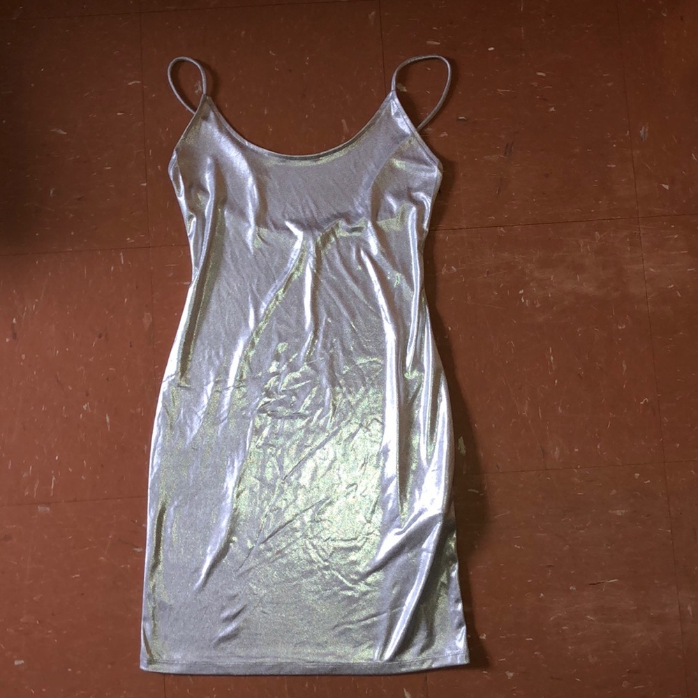Metallic bodycon party dress